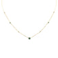 .28ct G SI 14K Yellow Gold Diamond & Emerald Gemstone Flower Pendant Necklace 16+2" Long