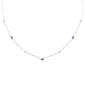 .39ct G SI 14K White Gold Diamond & Blue Sapphire Gemstone Pendant Necklace 16+2" Long