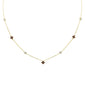 .38ct G SI 14K Yellow Gold Diamond & Ruby Gemstone Pendant Necklace 16+2" Long