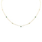 .26ct G SI 14K Yellow Gold Diamond & Emerald Gemstone Pendant Necklace 16+2" Long