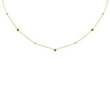 <span>DIAMOND CLOSEOUT! </span> .33ct G SI 14K Yellow Gold Diamond & Emerald Gemstone Pendant Necklace 16+2"Long