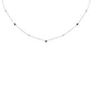 .45ct G SI 14K White Gold Diamond Blue Sapphire Pendant Necklace 16+2" Long