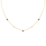 .60ct G SI 14K Yellow Gold Diamond & Ruby Pendant Pendant Necklace 16+2" Long