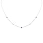 .39ct G SI 14K White Gold Diamond & Blue Sapphire Gemstone Pendant Necklace 16+2" Long