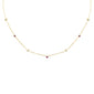 .31ct G SI 14K Yellow Gold Diamond & Ruby Gemstone Pendant Necklace 16+2" Long