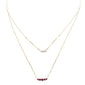 .33ct G SI 14K Yellow Gold Diamond & Ruby Gemstone Pendant Necklace 16+2" Long