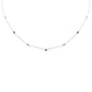 .34ct G SI 14K White Gold Diamond & Blue Sapphire Gemstone Pendant Necklace 16+2" Long