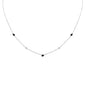 .66ct G SI 14K White Gold Diamond & Blue Sapphire Gemstone Pendant Necklace 16+2" Long