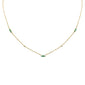 .22ct G SI 14K Yellow Gold Diamond & Emerald Gemstone Pendant Necklace 16+2" Long