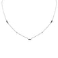 .26ct G SI 14K White Gold Diamond & Blue Sapphire Gemstone Pendant Necklace 16+2" Long