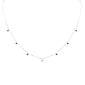 .30ct G SI 14K White Gold Diamond & Blue Sapphire Gemstone Pendant Necklace 16+2" Long