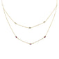 .32ct G SI 14K Yellow Gold Diamond & Ruby Gemstone Pendant Necklace 16+2" Long