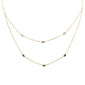 <span style="color:purple">SPECIAL!</span> .36ct G SI 14K Yellow Gold Diamond & Emerald Gemstone Pendant Necklace 16+2" Long