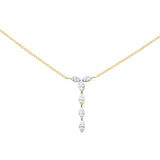  .25ct G SI 14K Yellow Gold Round Diamond Pendant Necklace 16 + 2" Ext