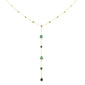 <span style="color:purple">SPECIAL!</span>1.69ct G SI 14K Yellow Gold Emerald Lariat Necklace 16 + 2" Ext