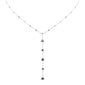 <span style="color:purple">SPECIAL!</span> 1.43ct G SI 14K White Gold Blue Sapphire Lariat Necklace 16 + 2" Ext