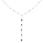 <span style="color:purple">SPECIAL!</span> 2.74ct G SI 14K White Gold Blue Sapphire Lariat Necklace 16 + 2" Ext
