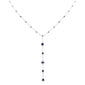 <span style="color:purple">SPECIAL!</span> 2.53ct G SI 14K White Gold Blue Sapphire Lariat Necklace 16 + 2" Ext