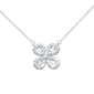 <span style="color:purple">SPECIAL!</span> .54ct G SI 14K White Gold Diamond Flower Pendant Necklace 16 + 2" Ext