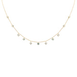 <span style="color:purple">SPECIAL!</span>.60ct G SI 14K Yellow Gold Diamond & Aquamarine Pendant Necklace 16 + 2" Ext