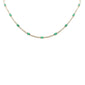 <span style="color:purple">SPECIAL!</span> 9.29ct G SI 14K Yellow Gold Diamond & Oval Green Emerald Tennis Necklace 18" Long