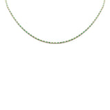 3.77ct G SI 14K Yellow Gold Diamond & Green Emerald Tennis Necklace 16 + 2" Ext