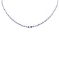 <span style="color:purple">SPECIAL!</span> 3.56ct G SI 14K White Gold Diamond & Blue Sapphire Graduated Tennis Necklace 16" Long