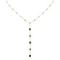 <span style="color:purple">SPECIAL!</span> 2.19ct G SI 14K Yellow Gold Emerald Gemstone Lariat Necklace 16 + 2" Ext