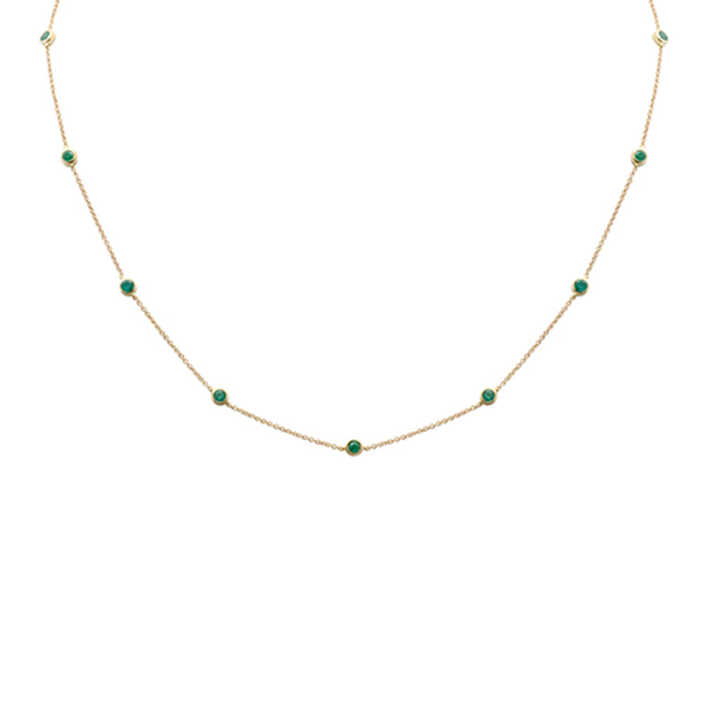 .62ct G SI 14K Yellow Gold Green Emerald Gemstone Pendant Necklace 16 + 2" Ext