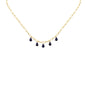 <span style="color:purple">SPECIAL!</span> 2.60ct G SI 14K Yellow Gold Pear Drop Blue Sapphire Gemstone Paperclip Necklace 14+2" Long