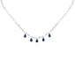 <span style="color:purple">SPECIAL!</span> 2.60ct G SI 14K White Gold Pear Drop Blue Sapphire Gemstone Paperclip Necklace 14+2" Long