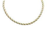 4.67ct G SI 14K Yellow Gold Diamond & Emerald Gemstone Choker Necklace 14 + 2" Ext