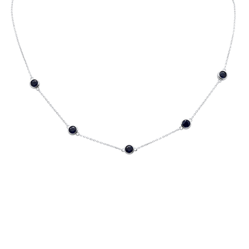 <span style="color:purple">SPECIAL!</span> 1.82ct G SI 14K White Gold Blue Sapphire  Necklace 16" + 2" EXT