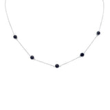 <span style="color:purple">SPECIAL!</span> 1.82ct G SI 14K White Gold Blue Sapphire  Necklace 16" + 2" EXT