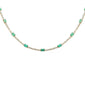 <span style="color:purple">SPECIAL!</span> 11.16ct G SI 14K Yellow Gold Diamond & Emerald Gemstone Tennis Necklace 18" Long