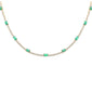 <span style="color:purple">SPECIAL!</span> 10.62ct F SI Round Diamond & Green Emerald Gemstone Necklace 18"