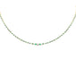 <span style="color:purple">SPECIAL!</span> 3.08ct G SI 14K Yellow Gold Diamond & Emerald Tennis Necklace 16" Long