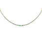 <span style="color:purple">SPECIAL!</span> 3.17ct G SI 14K Yellow Gold Diamond & Emerald Tennis Necklace 16" Long