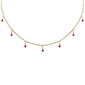 <span style="color:purple">SPECIAL!</span> 3.44ct G SI 14K Yellow Gold Diamond & Ruby Tennis Necklace 14" + 2" EXT