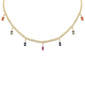 <span style="color:purple">SPECIAL!</span> 3.56ct G SI 14K Yellow Gold Diamond Multi Color Cuban Necklace 12" + 4" EXT