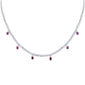 <span style="color:purple">SPECIAL!</span> 3.10ct G SI 14K White Gold Diamond & Ruby Cuban Link Necklace 13" + 6" EXT