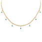 <span style="color:purple">SPECIAL!</span> 2.02ct G SI 14K Yellow Gold Diamond & Emerald Cuban Link Necklace 12" + 2" EXT