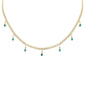 <span style="color:purple">SPECIAL!</span> 2.22ct G SI 14K Yellow Gold Diamond & Emerald 3MM Cuban Link Necklace 12" + 4" EXT