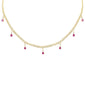 <span style="color:purple">SPECIAL!</span> 2.52ct G SI 14K Yellow Gold Diamond & Ruby Cuban Link Necklace 14" + 2" EXT