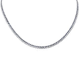 <span style="color:purple">SPECIAL!</span> 2.05ct G SI 14K White Gold Diamond & Blue Sapphire Cuban Necklace 16 " Long