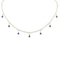 <span style="color:purple">SPECIAL!</span> 3.42ct G SI 14K White Gold Diamond & Blue Sapphire Gemstone Tennis Necklace 14" + 2" Long