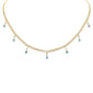 <span style="color:purple">SPECIAL!</span> 2.54ct G SI 14K Yellow Gold Diamond & Blue Topaz Gemstone Cuban Necklace 12" + 4" Long