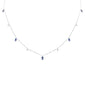<span style="color:purple">SPECIAL!</span> .49ct F SI 14K White Gold Diamond & Blue Sapphire Pendant Necklace 16" + 2" Long