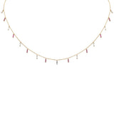 <span>DIAMOND CLOSEOUT! </span> .41ct F SI 14K Yellow Gold Diamond & Ruby Pendant Necklace 16" + 2" Long