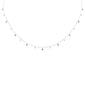 .42ct F SI 14K White Gold Diamond & Blue Sapphire Pendant Necklace 16" + 2" Long